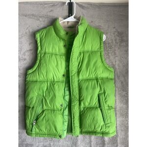 Gap Kids Green Nylon Quilted Puffer‎ Sherpa Lined Vest Jacket  XXL 14-16